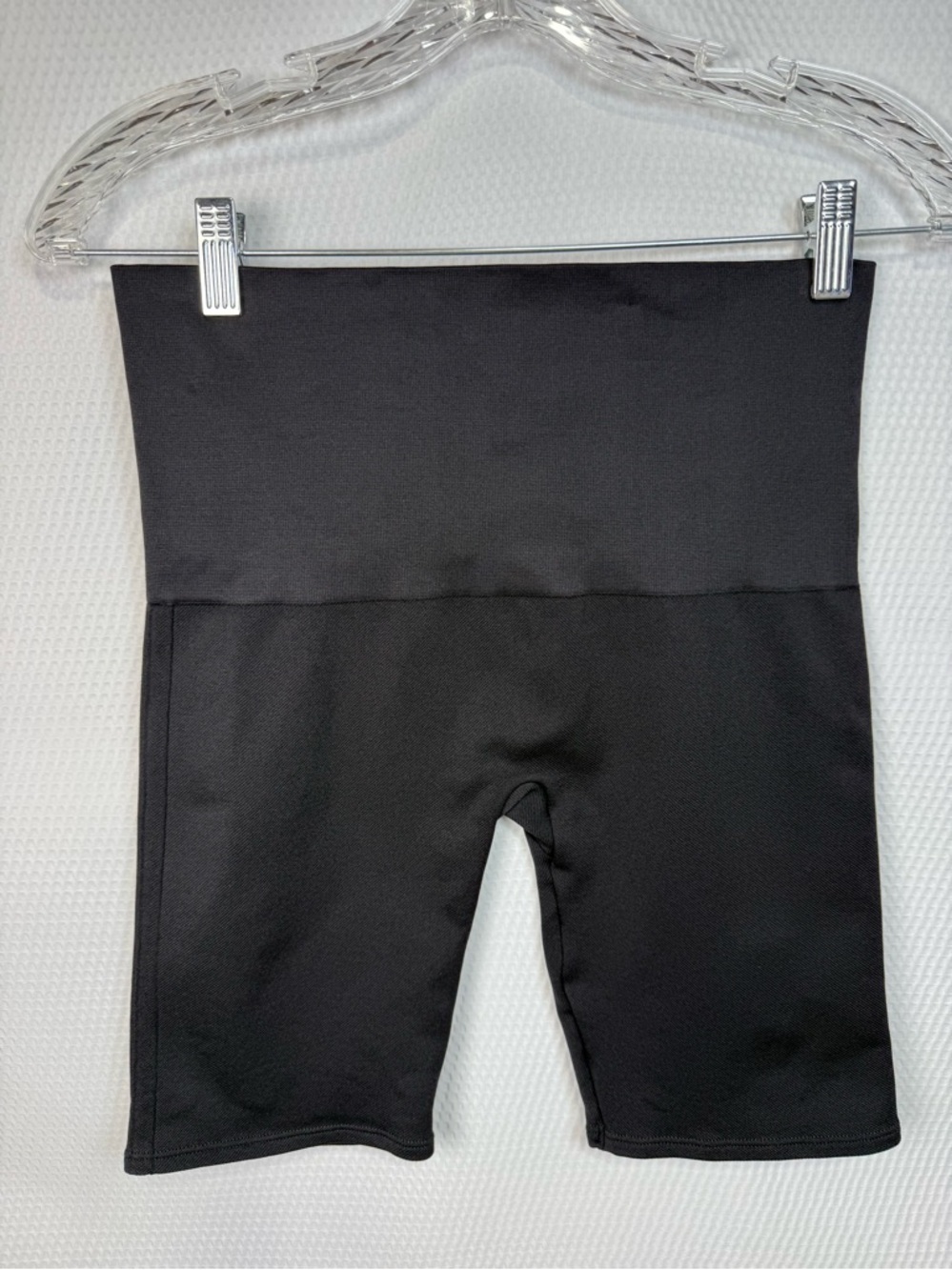 SPANX Look at Me Now Black Bike Shaping Shorts Sz XL Seamless Compression